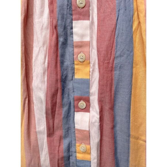 Madewell Tie-Front Cutout Dress in Sherbet Stripe, Size 6 - Picture 8 of 14